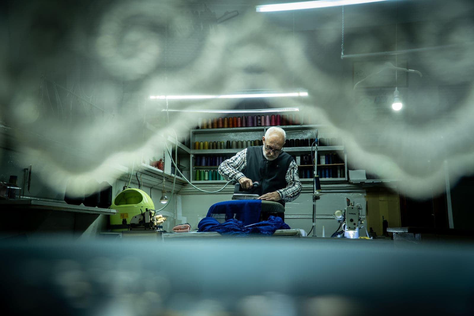 Atmospheric view of the atelier where ONERA garments are made